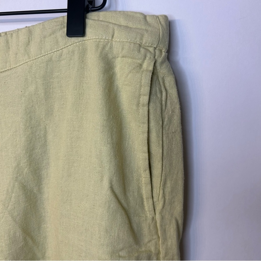Free People Free-est Yellow/Green Linen Blend Wide Leg Pants Pants, Size XL - Picture 4 of 10